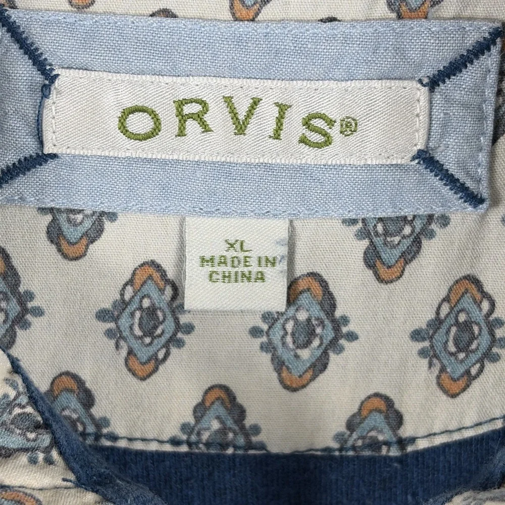 Orvis 1/4 Zip Pullover Sweater Sweatshirt Blue Men's Size XL